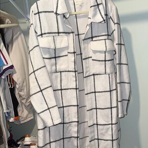 MELLODAY Black and White Checkered Coat